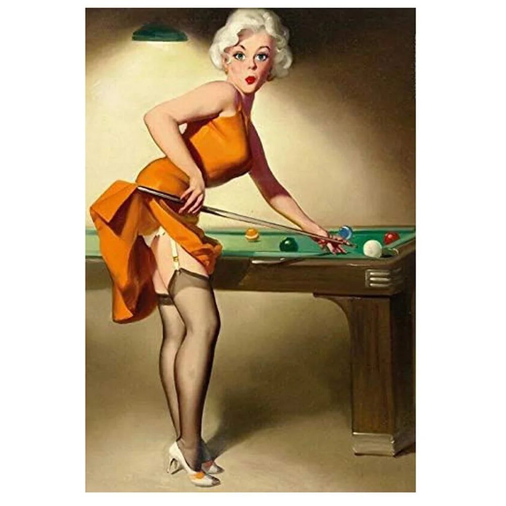 Pinup Girls Tin Sign Vintage Plaque Metal Plate Retro Wall Art Posters for Man Cave Garage Cafe Bar Pub Iron Painting Decoration - Grand Goldman