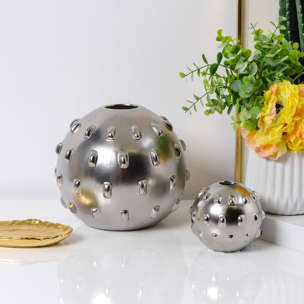 Planet Ornaments Ceramic Vases Home Living Room Electroplating Matte Round - Grand Goldman