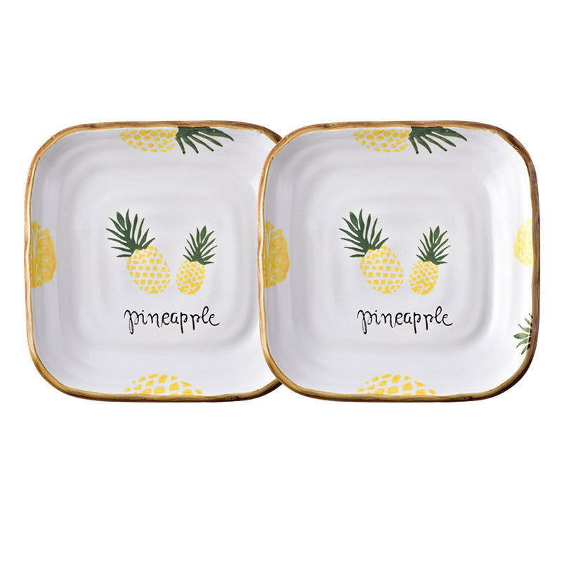 Plate Dish Plate Household Ceramic Dish Dinner Plate Net Celebrity Creative Square Plate Japanese Disc Tableware Set - Grand Goldman