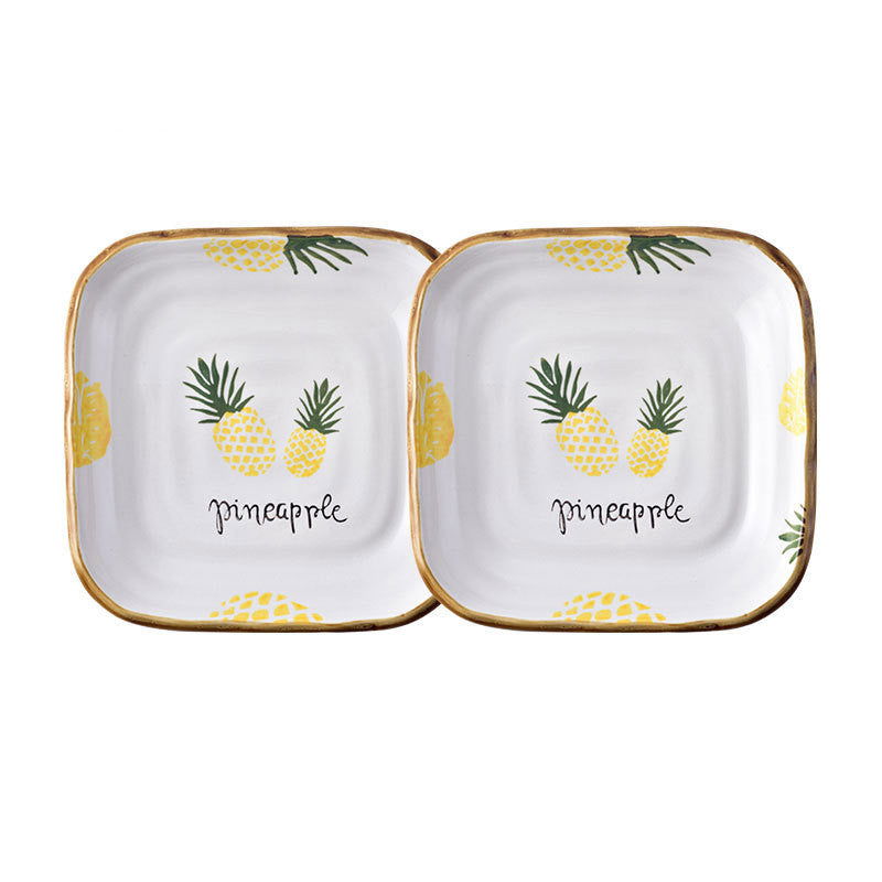Plate Dish Plate Household Ceramic Dish Dinner Plate Net Celebrity Creative Square Plate Japanese Disc Tableware Set - Grand Goldman