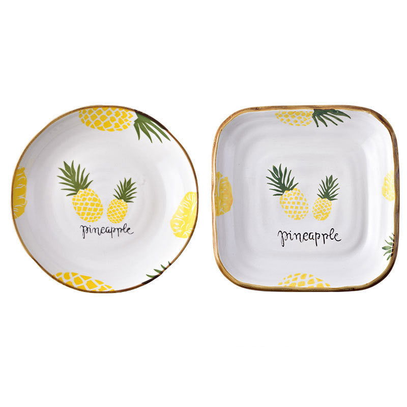 Plate Dish Plate Household Ceramic Dish Dinner Plate Net Celebrity Creative Square Plate Japanese Disc Tableware Set - Grand Goldman