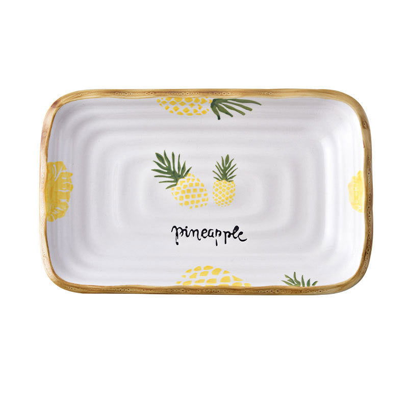 Plate Dish Plate Household Ceramic Dish Dinner Plate Net Celebrity Creative Square Plate Japanese Disc Tableware Set - Grand Goldman