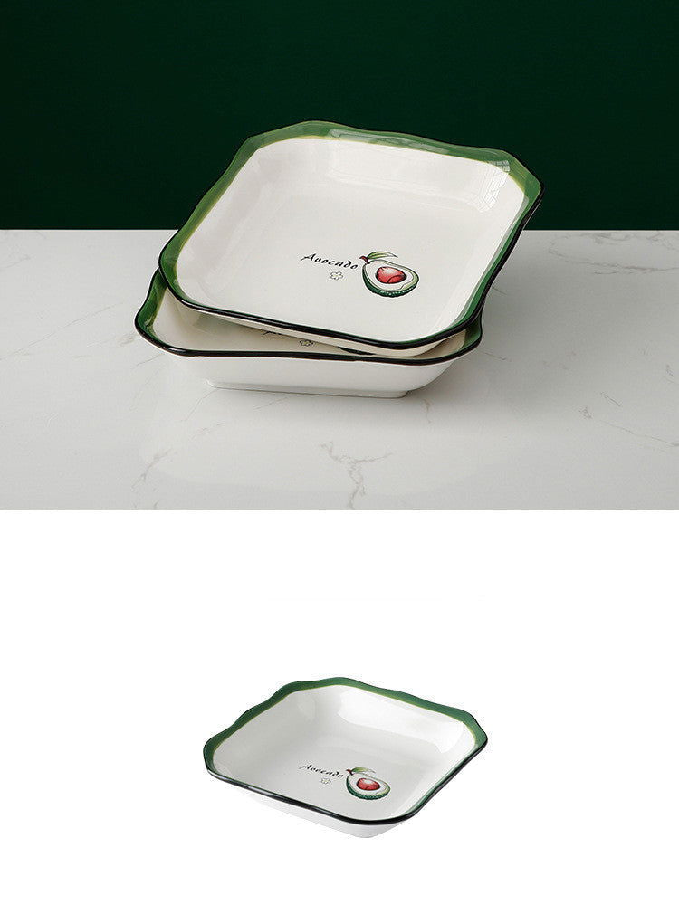 Plate Dish Plate Household Ceramic Dish Dinner Plate Net Celebrity Creative Square Plate Japanese Disc Tableware Set - Grand Goldman