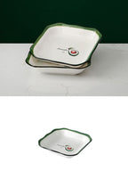 Plate Dish Plate Household Ceramic Dish Dinner Plate Net Celebrity Creative Square Plate Japanese Disc Tableware Set - Grand Goldman