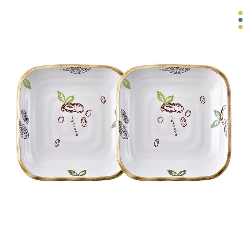 Plate Dish Plate Household Ceramic Dish Dinner Plate Net Celebrity Creative Square Plate Japanese Disc Tableware Set - Grand Goldman
