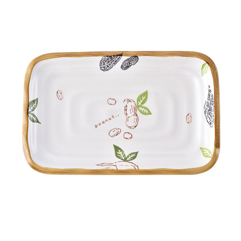 Plate Dish Plate Household Ceramic Dish Dinner Plate Net Celebrity Creative Square Plate Japanese Disc Tableware Set - Grand Goldman