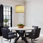 Plug in Pendant Light, 15 FT Hanging Lamp with Plug in Cord, On/Off Switch, Pendant Lighting with Fabric Shade, Hanging Light Fixture for Living Room, Bedroom, Dining Room, Kitchen (Beige) - Grand Goldman