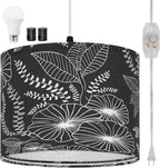 Plug in Pendant Light, Hanging Light with Plug in Cord with Dimmable Switch, Hanging Lamp with 15 ft Clear Cord, Pendant Light Fixture for Bedroom Kitchen Island (Bulb Included) - Grand Goldman