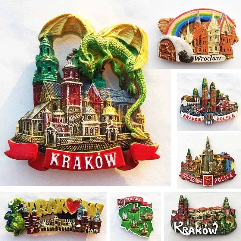Poland Wavel Castle KRAKOW Fridge Magnets Wroclaw Castle Tourist Souvenirs Magnetic Sticker Home Decoration Polska Gifts Idea - Grand Goldman