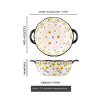 Polish Lace Bowl Home Use Set Good-looking Ceramic Nordic Bowl Plate Tableware Binaural - Grand Goldman