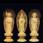Poplar Wood Carving Buddha Figure Carving - Grand Goldman