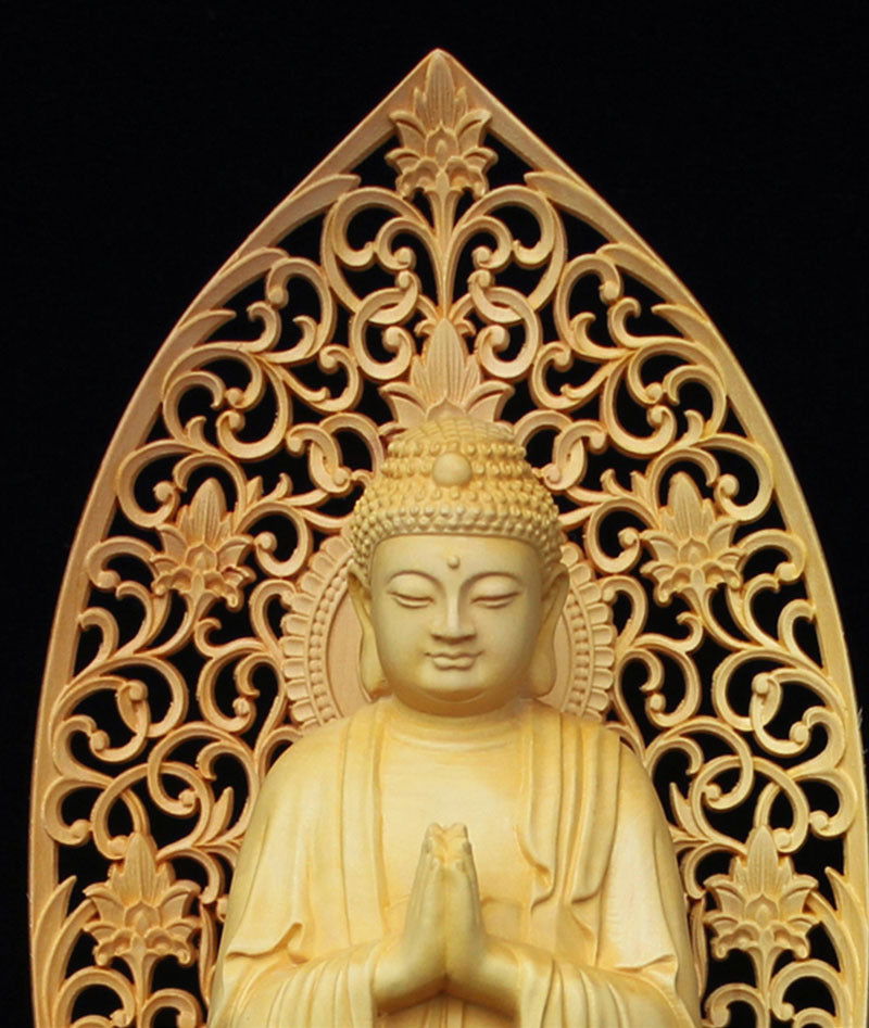 Poplar Wood Carving Buddha Figure Carving - Grand Goldman