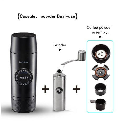 Portable Rechargeable Battery Espresso Machine Travel Car Coffee Powder Capsule Dual-Use Electric Mini - Grand Goldman