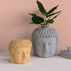 Portrait Buddha Statue Cement Flower Pot Silicone Mold - Grand Goldman