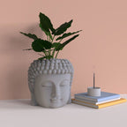 Portrait Buddha Statue Cement Flower Pot Silicone Mold - Grand Goldman