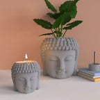 Portrait Buddha Statue Cement Flower Pot Silicone Mold - Grand Goldman