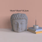 Portrait Buddha Statue Cement Flower Pot Silicone Mold - Grand Goldman