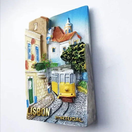 Portugal Fridge Magnet Tourist Souvenir Crafts In Lisbon Tram Cock Portugal Resin Painted Magnet Refrigerator Sticker Collection - Grand Goldman