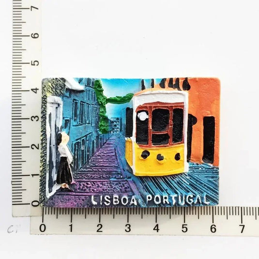 Portugal Fridge Magnet Tourist Souvenir Crafts In Lisbon Tram Cock Portugal Resin Painted Magnet Refrigerator Sticker Collection - Grand Goldman