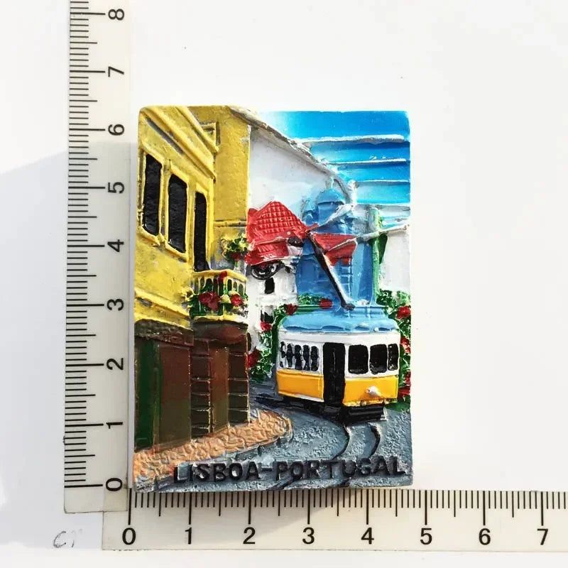 Portugal Fridge Magnets Souvenir Lisbon Tramway Madeira Resin Magnetic Refrigerator Stickers Tourist Souvenir Home Decorations - Grand Goldman