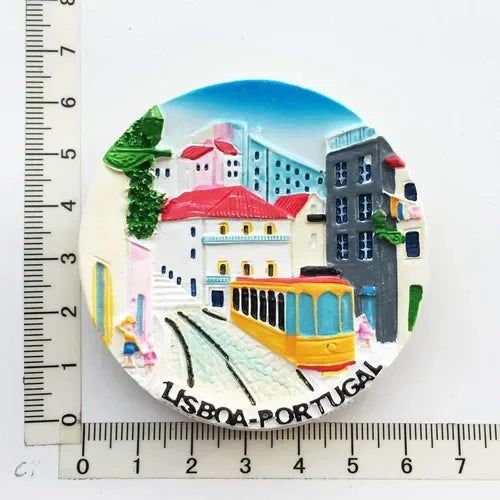 Portugal Fridge Magnets Souvenir Lisbon Tramway Madeira Resin Magnetic Refrigerator Stickers Tourist Souvenir Home Decorations - Grand Goldman