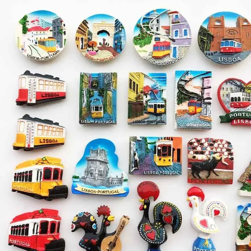 Portugal Fridge Magnets Souvenir Lisbon Tramway Madeira Resin Magnetic Refrigerator Stickers Tourist Souvenir Home Decorations - Grand Goldman