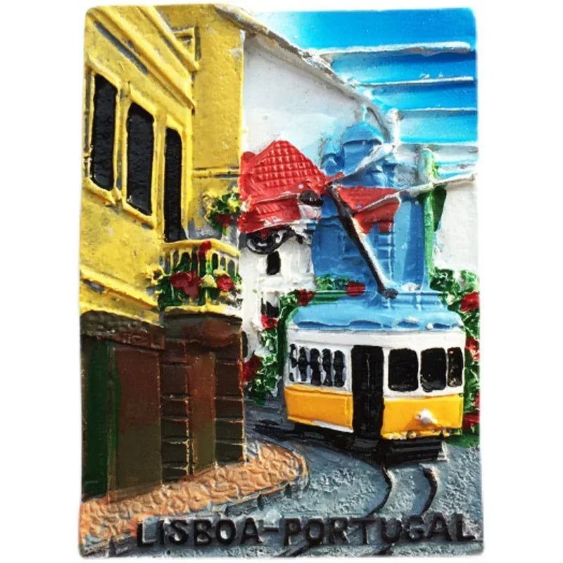 Portugal Fridge Magnets Souvenir Lisbon Tramway Madeira Resin Magnetic Refrigerator Stickers Tourist Souvenir Home Decorations - Grand Goldman