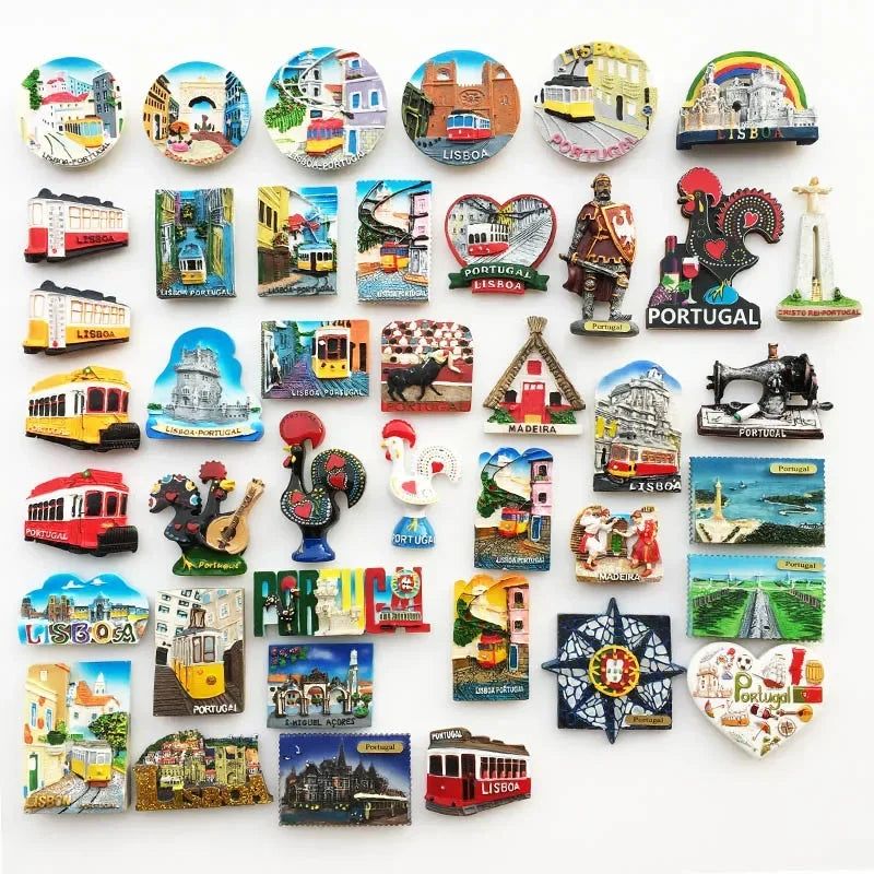 Portugal Fridge Magnets Souvenir Lisbon Tramway Madeira Resin Magnetic Refrigerator Stickers Tourist Souvenir Home Decorations - Grand Goldman