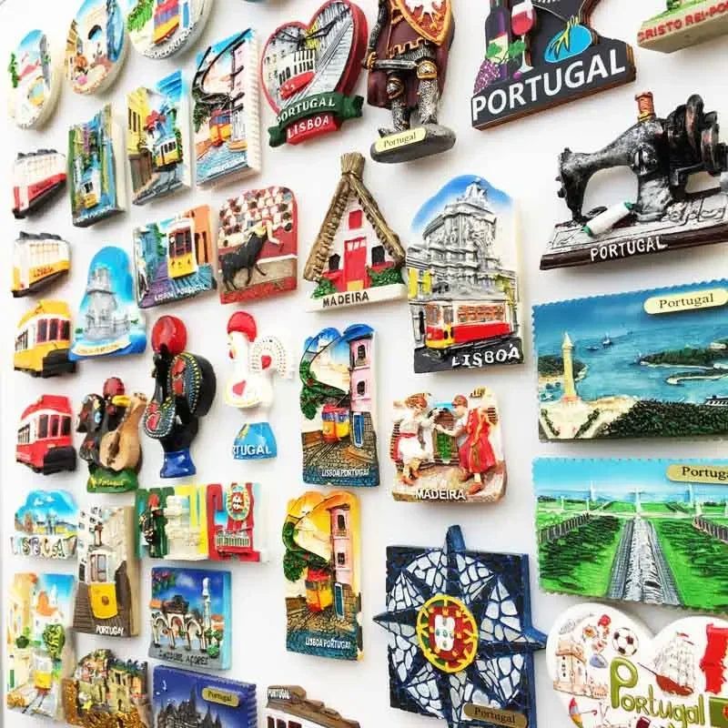 Portugal Fridge Magnets Souvenir Lisbon Tramway Madeira Resin Magnetic Refrigerator Stickers Tourist Souvenir Home Decorations - Grand Goldman