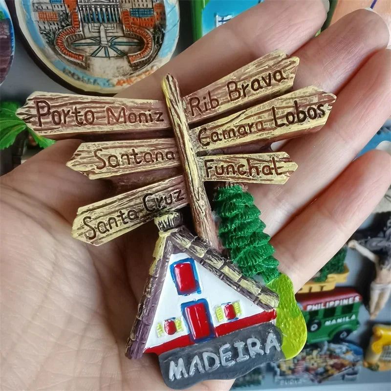 Portugal Fridge Magnets Souvenir Lisbon Tramway Madeira Resin Magnetic Refrigerator Stickers Tourist Souvenir Home Decorations - Grand Goldman