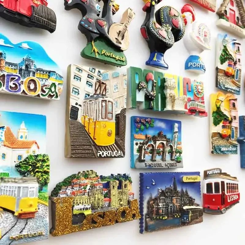 Portugal Fridge Magnets Souvenir Lisbon Tramway Madeira Resin Magnetic Refrigerator Stickers Tourist Souvenir Home Decorations - Grand Goldman