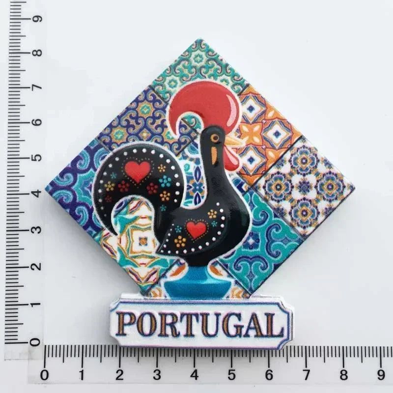 Portugal Fridge Magnets Tourist Souvenir Portuguese Cock Lisboa Tram Guitar Magnetic Refrigerator Sticker Collection Travel Gift - Grand Goldman
