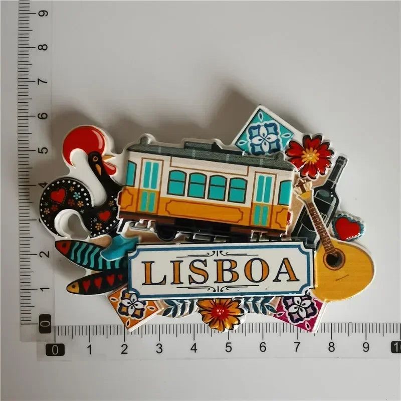 Portugal Fridge Magnets Tourist Souvenir Portuguese Cock Lisboa Tram Guitar Magnetic Refrigerator Sticker Collection Travel Gift - Grand Goldman