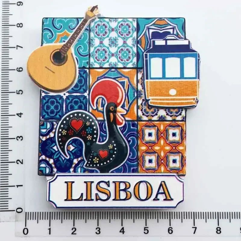 Portugal Fridge Magnets Tourist Souvenir Portuguese Cock Lisboa Tram Guitar Magnetic Refrigerator Sticker Collection Travel Gift - Grand Goldman