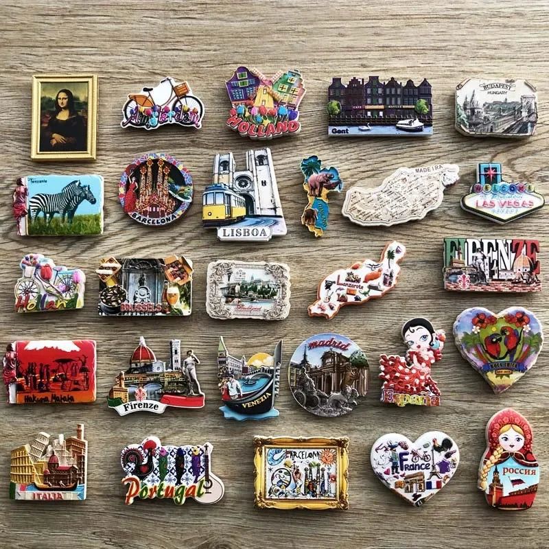 Portugal Hungary Spain Lanzarote Holland Italia Belgium Tanzania France City Fridge Magnets Home Decor Tourist Souvenir Gifts - Grand Goldman