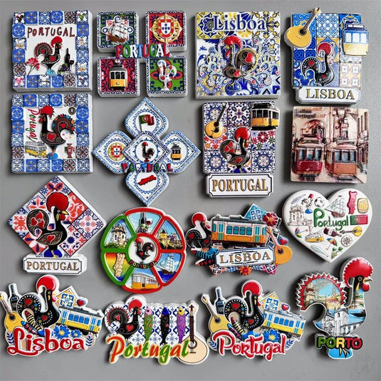 Portugal Lisbon Fridge Magnets Tourist Souvenir Resin Magnetic Refrigerator Stickers Home Decor Collection Gifts for friends - Grand Goldman