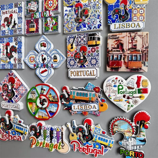 Portugal Lisbon Fridge Magnets Tourist Souvenir Resin Magnetic Refrigerator Stickers Home Decor Collection Gifts for friends - Grand Goldman