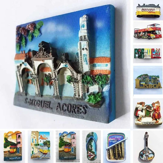 Portugal Souvenir Lisbon Madeira Cities Fridge Magnets Resin Stereo Magnetic Refrigerator Stickers Tourist Souvenir Decorations - Grand Goldman