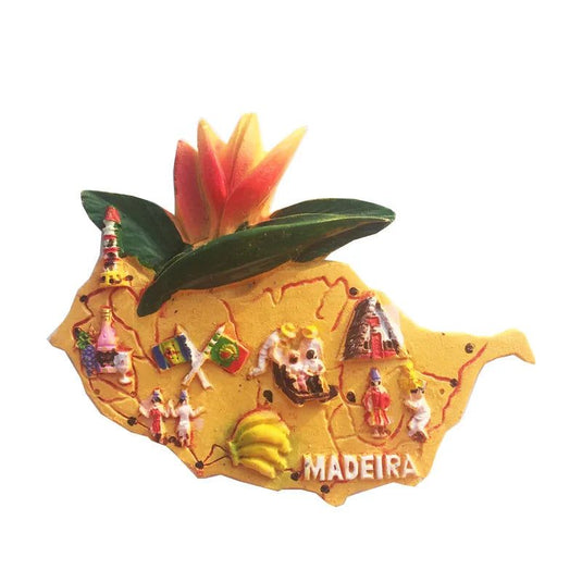 Portugal Fredge Magnets Magnetic Refrigerator Sticker MadeiraIsland 3D Map Resin Handpainted Tourist Souvenir Home Decoration - Grand Goldman