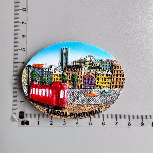 Portugal Lisbon Fridge Magnets Tourist Souvenir Resin Magnetic Refrigerator Stickers Home Decor Collection Gifts for friends - Grand Goldman