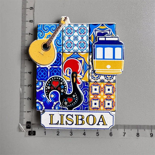 Portugal Lisbon Fridge Magnets Tourist Souvenir Resin Magnetic Refrigerator Stickers Home Decor Collection Gifts for friends - Grand Goldman