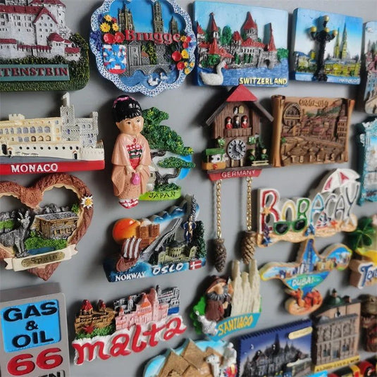 Portugal Philippines Germany Japan Dubai Fridge Magnets Tourist Souvenir Malta Brugge Praha Monaco Spain Refrigerator Stickers - Grand Goldman