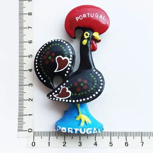 Portugal Rooster Fridge Magnets Tourist Souvenir PORTUGALLO Colored Cock Magnetic Refrigerator Sticker Collection Travel Gift - Grand Goldman