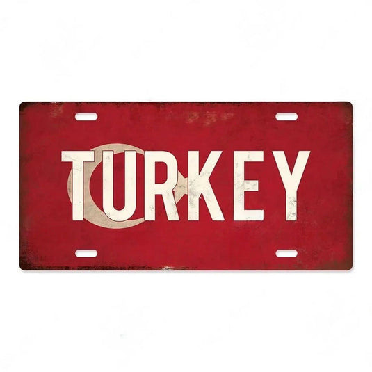Portugal Turkey Netherlands Metal Tin Signs Vintage Plaque Auto License Plate Embossed Tag Garage Bars Pubs Club Home Wall Decor - Grand Goldman