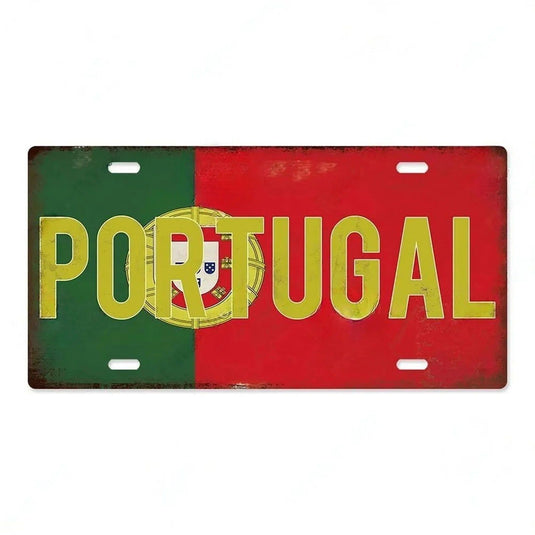 Portugal Turkey Netherlands Metal Tin Signs Vintage Plaque Auto License Plate Embossed Tag Garage Bars Pubs Club Home Wall Decor - Grand Goldman