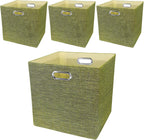 Posprica 3X Thicker Fabric Storage Cubes 13 inch Collapsible Storage Bins for Organization, Cubby Storage Baskets for Organizing Shelf Cabinet Bookcase Boxes, Set of 4, Sliver Grey - Grand Goldman