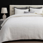 Powdion Velvet Quilt King Size, Oversized Bedspread Quilted Bedding Set, Luxurious Soft Coverlet Set Lightweight Velvet Comforter for All Season with 2 Pillow Shams, Army Green Striped Quilt Set - Grand Goldman