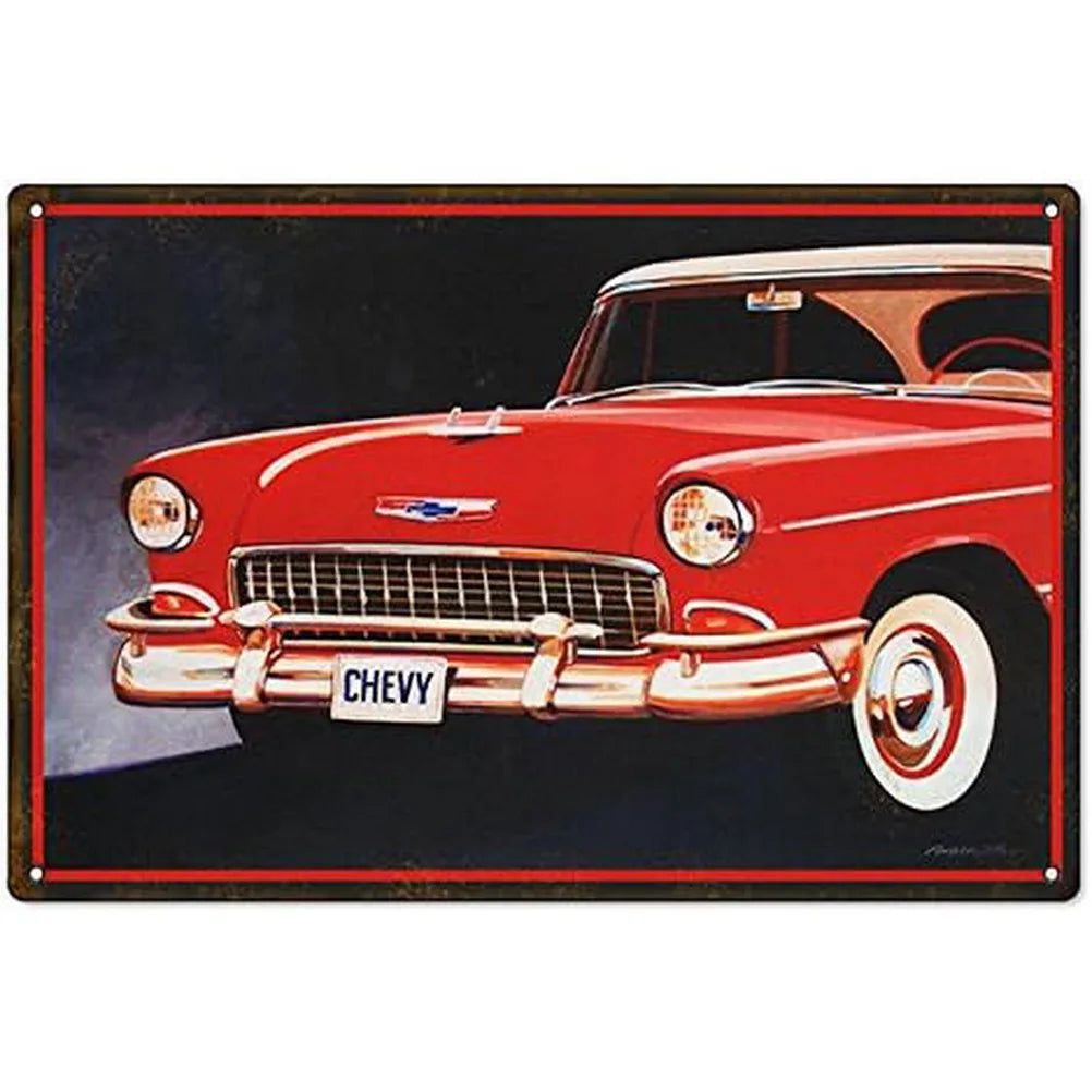 Power Play Racing Car Metal Tin Signs Posters Plate Wall Decor for Garage Bars Game Room Man Cave Cafe Club Retro Posters Plaque - Grand Goldman