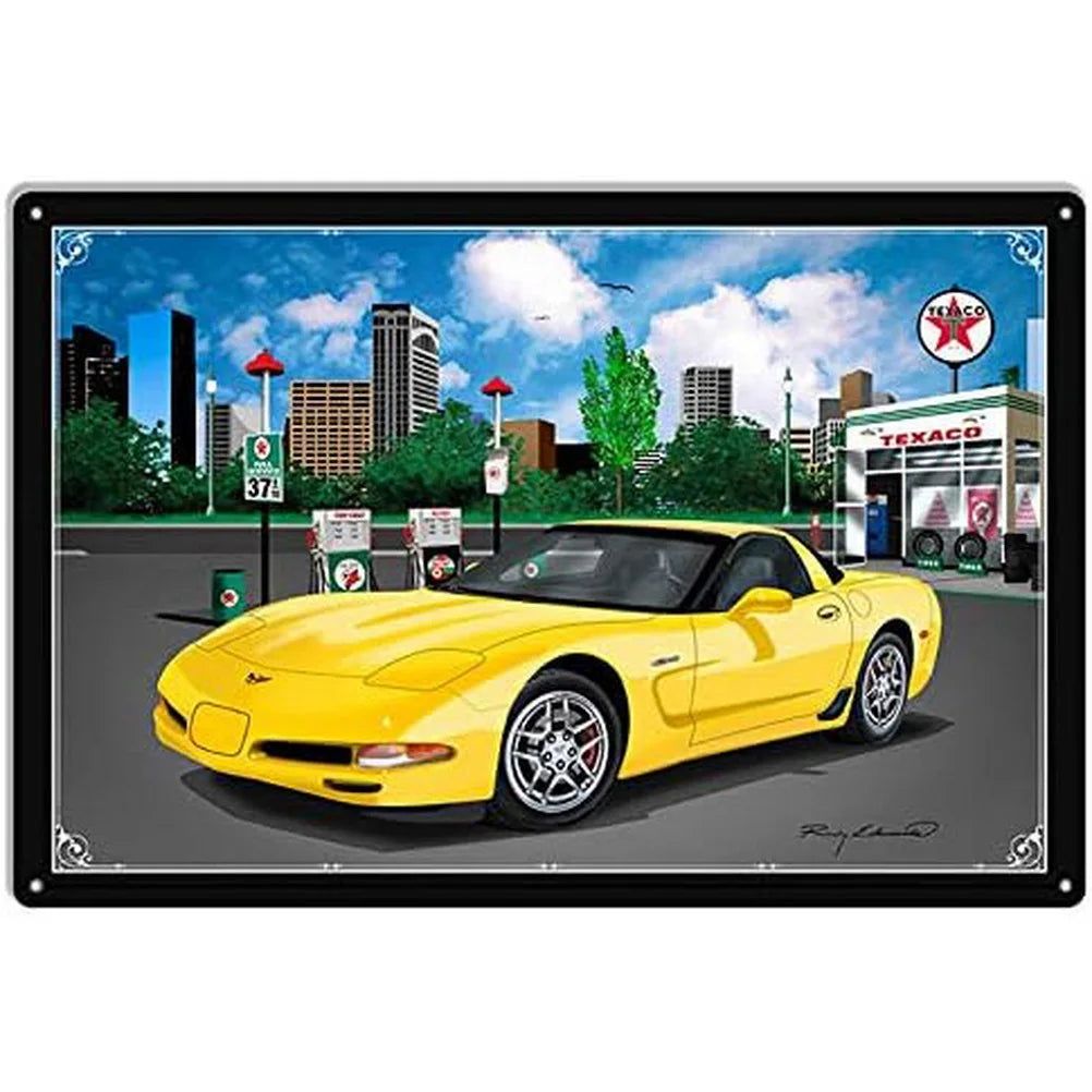 Power Play Racing Car Metal Tin Signs Posters Plate Wall Decor for Garage Bars Game Room Man Cave Cafe Club Retro Posters Plaque - Grand Goldman