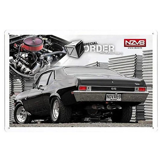 Power Play Racing Car Metal Tin Signs Posters Plate Wall Decor for Garage Bars Game Room Man Cave Cafe Club Retro Posters Plaque - Grand Goldman